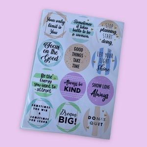 Motivation/Inspiration Circle Stickers Sheet Stationery, Journals, Scrapbooking